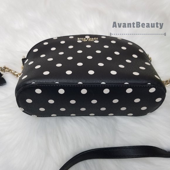 Kate Spade Small Dome Crossbody Cabana dot Black - Picture 11 of 16